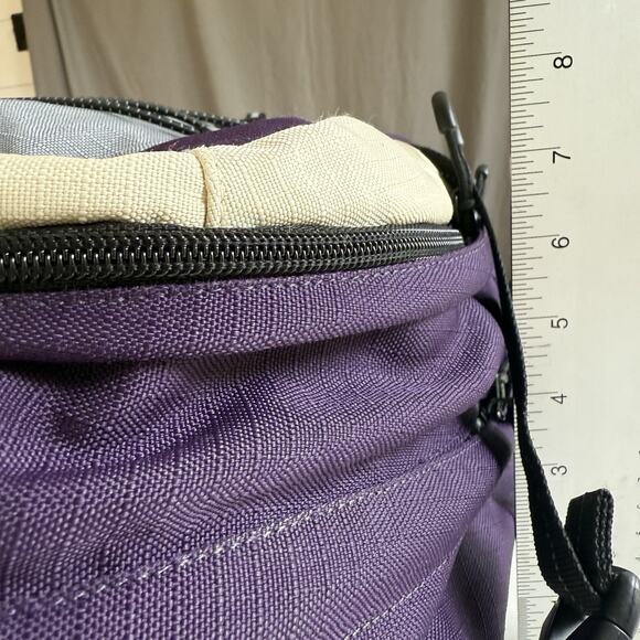 Lands’ End Backpack Purple Gray Tan Outdoor School Hiking Travel Bag 11x16" - Picture 6 of 13